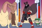  abdomen anthro anthrofied canine chibi clothed clothing contest flexing grin group half-dressed humanoid karaken kemuri loincloth long_ears lopunny male mammal muscles nintendo pecs pok&eacute;mon standing teeth timothy_vladislaus toned topless toughset video_games zorua 