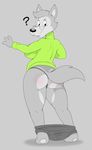  ? acstlu anthro big_breasts big_butt breasts butt canine clothing crossgender eyewear female glasses gmilf mammal panties solo sweater symbicort_commercial underwear wide_hips wolf 