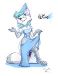  anthro blue_hair canine defiance dress female fox fur hair knight looking_at_viewer mammal medieval princess royalty smile solo sparkles weapon white_fur wing_(character) 