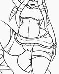  bandage big_breasts bracelet breasts canastus clothing dreadlocks echidna female half_naked jewelry lips mammal monochrome monotreme pussy sega shirt skirt sleeping sonic_(series) tank_top tikal_the_echidna under_boob wide_hips 