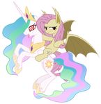  2015 absurd_res alpha_channel bat_pony cartoon duo equine female feral flutterbat_(mlp) fluttershy_(mlp) friendship_is_magic hi_res horn hypnosis magister39 mammal mind_control my_little_pony pegasus princess_celestia_(mlp) winged_unicorn wings 