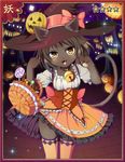  ayakashi bell candy cat feline female halloween holidays legwear magic_user mammal pumpkin skirt stockings witch 