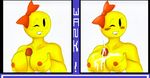  anthro anthrofied big_breasts blush bow breasts cum cum_on_breasts cumshot disembodied_penis duo female male multiple_images not_furry nude orgasm pac-man pac-man_(series) penis solo_focus theicedwolf titfuck 