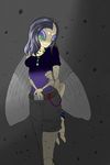  anthro arthrogirl arthropod belt clothing female fly hair insect multi_limb multiple_arms necklace pants rotarr_(character) shirt solo wings 