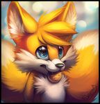  anthro blue_eyes canine cookie cute fox fur male mammal miles_prower multiple_tails mylafox sega smile solo sonic_(series) white_fur yellow_fur 
