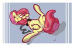  2015 after_sex apple_bloom_(mlp) blush chain collar cub cum cum_in_pussy cum_inside earth_pony equine female feral friendship_is_magic hair horse lying mammal my_little_pony on_back pony pussy red_hair sharpy simple_background solo spread_legs spreading young 