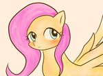 4:3 blue_eyes blush equine female fluttershy_(mlp) friendship_is_magic fur hair hebibox horse mammal my_little_pony pink_hair plain_background pony smile solo white_background wings yellow_fur 