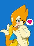  &lt;3 2015 anthro big_breasts bipedal blush breasts celabay female floatzel fur nintendo open_mouth plain_background pok&eacute;mon solo tongue tongue_out video_games 