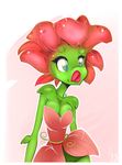  big_lips blue_eyes cleavage clothed clothing female flora_fauna lips plant solo tandemonium 