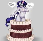  &lt;3 anthro bedroom_eyes big_breasts bipedal blue_eyes blush breasts cake clothing colored cutie_mark equine female food friendship_is_magic fur hair happy_birthday hat horn long_hair looking_at_viewer mammal mingamia my_little_pony open_mouth panties party_hat purple_hair rarity_(mlp) sirmasterdufel smile solo text underwear unicorn white_fur 