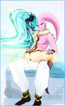 alien anthro blue_hair breasts butt buu clothed clothing crystal_whip female female_on_male hair koveliana long_hair male thong 