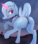  2015 animal_genitalia anus aponty butt cutie_mark dock equine equine_pussy female feral friendship_is_magic glowing hair horn looking_back magic mammal my_little_pony outside presenting presenting_hindquarters puffy_anus pussy pussy_juice raised_tail solo teats trixie unicorn 