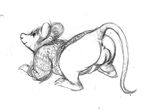  2015 anus balls bottomless butt clothing erection feral hindpaw looking_back male mammal mouse oddwilds paws pencil_(artwork) penis presenting presenting_hindquarters rodent sketch smile solo traditional_media_(artwork) 