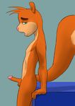  anthro balls buckteeth cartoon_network fur glans green_eyes looking_at_viewer male mammal orange_fur penis rodent scaredy_squirrel scaredy_squirrel_(character) slim solo squirrel the_cosmos_owl_(artist) 