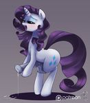  2015 absurd_res animal_genitalia balls compression_artifacts cum dickgirl equine eyeshadow feral friendship_is_magic hair half-closed_eyes hi_res horn horsecock intersex kinkypinkie makeup mammal my_little_pony open_mouth penis purple_hair rarity_(mlp) solo unicorn 