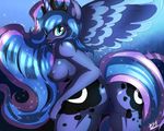  anatomically_correct anatomically_correct_pussy anthro anthrofied areola big_butt blue_background blue_eyes blue_fur blue_hair blue_nipples breasts butt crown cutie_mark equine female friendship_is_magic fur hair horn horse looking_at_viewer looking_back mammal my_little_pony nipples plain_background pony princess_luna_(mlp) pussy renamonpaws royalty solo teeth two_tone_hair wings 