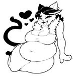  &lt;3 2015 anthro big_breasts breasts cat catty_(undertale) cleavage clothed clothing ear_piercing feline female fur hair highlights hypnofood looking_at_viewer mammal monochrome nails overweight piercing plain_background sharp_teeth shirt smile solo teeth thick_thighs tongue tongue_out undertale voluptuous wide_hips 