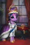  2015 assasinmonkey crown drapes dress equine female feral friendship_is_magic hair horn inside mammal my_little_pony plant portrait purple_eyes royalty solo twilight_sparkle_(mlp) unicorn window 