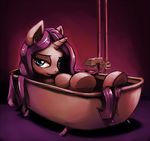  bathtub blue_eyes equine female feral friendship_is_magic gsphere hair horn long_hair looking_at_viewer mammal my_little_pony purple_hair rarity_(mlp) solo unicorn water 