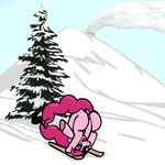  bent_over blue_eyes equine female feral foxfoxplz friendship_is_magic hair horse long_hair mammal mountain my_little_pony outside pinkie_pie_(mlp) pony skiing solo 