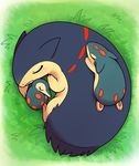  ambiguous_gender cute cyndaquil eyes_closed feral grass huiro nintendo pok&eacute;mon quilava size_difference sleeping typhlosion video_games 