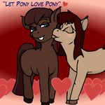  &lt;3 blue_eyes blush duo english_text equine eyes_closed female feral foxfoxplz hair horse kissing licking long_hair love mammal pony red_hair simple_background text tongue tongue_out 