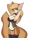  anthro bridge_piercing canine cleavage clothed clothing condom condom_in_mouth facial_piercing female furry-specific_piercing lingerie looking_at_viewer mammal nose_piercing piercing seductive skimpy solo zyira 