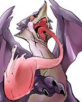  ambiguous_gender capcom chameleos claws dragon drooling elder_dragon feral monster_hunter purple_scales red_eyes saliva scalie teeth tongue video_games white_scales wings 