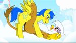  2015 animal_genitalia animated avian blush cloud cutie_mark duo equine erection fan_character fantasyblade female feral friendship_is_magic gilda_(mlp) gryphon horsecock interspecies lying male mammal missionary_position my_little_pony on_back pegasus penetration penis rainbow sex straight wings 