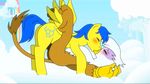  2015 animal_genitalia animated avian blush duo equine erection fan_character fantasyblade female feral friendship_is_magic gilda_(mlp) gryphon horsecock interspecies kissing lying male mammal missionary_position my_little_pony on_back pegasus penetration penis sex straight wings 
