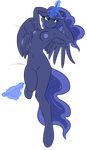  absurd_res anthro anthrofied blue_eyes breasts clothing digital_media_(artwork) dodgerblue equine female friendship_is_magic hair hi_res hooves horn lying magic mammal my_little_pony nude panties princess_luna_(mlp) pussy solo star underwear winged_unicorn wings 