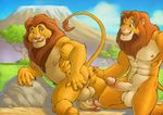  abs anthro anthrofied anus balls butt cartoon disney duo erection father father_and_son feline furryrevolution gay incest lion male mammal mufasa muscles nipples overweight parent pecs penis presenting presenting_hindquarters sex simba son the_lion_king vein 