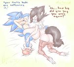  big_breasts breasts butt clothed clothing dullvivid duo foreplay freckles gigantic_breasts honey_badger huge_breasts hyper hyper_breasts lara_ravencroft male sega sonic_(series) sonic_the_hedgehog titfuck under_boob 