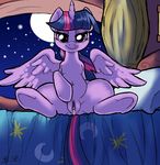 2015 bed clitoris cultmastersleet digital_media_(artwork) equine female friendship_is_magic fur hair hooves horn inside licking licking_lips looking_at_viewer mammal moon my_little_pony navel on_bed pillow presenting purple_eyes purple_fur pussy pussy_juice smile solo spread_legs spreading tongue tongue_out twilight_sparkle_(mlp) underhoof winged_unicorn wings 