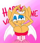  anthro bat big_breasts breasts cleavage clothed clothing female huge_breasts looking_at_viewer mammal rouge_the_bat sega smile solo sonic_(series) supersonicrulaa 