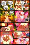  ambiguous_gender amphibian anthro avian blaziken collar comic dialogue digital_media_(artwork) english_text fire greninja hi_res male mega_stone nintendo open_mouth outside pok&eacute;mon redimplight spritzee standing teeth text tongue video_games 