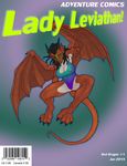  abstract_background big_breasts breasts clothing comic_book dragon female green_eyes jumping lady_leviathan sam_fischer solo superheroine wings wotca 
