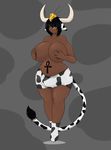  angelthecatgirl angry big_breasts bovine breasts cattle chubby clothing dickgirl fur headdress huge_breasts hyper hyper_breasts intersex mammal red_eyes shadow shorts socks solo tail_tuft tuft 