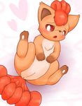  &lt;3 2015 3sthrees abstract_background anus blush butt chest_tuft female feral fur looking_at_viewer nintendo open_mouth orange_fur pawpads paws pok&eacute;mon presenting presenting_hindquarters presenting_pussy pussy solo spread_legs spreading tuft video_games vulpix 