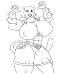  armor armor_king breasts crossgender feline female kemono mammal monochrome muscles nipples sechomi11 solo tekken tiger 