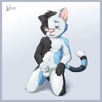  anthro cat cub cum cum_string erection feline male mammal masturbation orgasm penis solo uncut wagnermutt young 