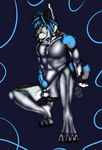  anthro balls bancky canine darachi dog erection foot_paws full_body husky male mammal muscles nude paws penis sitting solo spread_legs spreading teasing tongue 