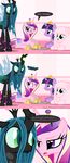  burn changeling comic crown equine fan_character female fluffle_puff fluffy friendship_is_magic hair horn mammal mixermike622 my_little_pony princess princess_cadance_(mlp) queen_chrysalis_(mlp) royalty text threat twilight_sparkle_(mlp) winged_unicorn wings 