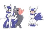  angry big_breasts bit-small blush breasts estelle feline female flat_chested flirting grope group jealous lesbian mammal meowstic nintendo one_eye_closed pok&eacute;mon scar small_breasts sneasel tongue tongue_out video_games wide_hips wink 