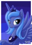  2015 blue_eyes blue_hair blue_theme cute digital_media_(artwork) equine eyeshadow female feral friendship_is_magic hair horn looking_at_viewer makeup mammal my_little_pony mysticalpha necklace portrait princess_luna_(mlp) solo winged_unicorn wings 