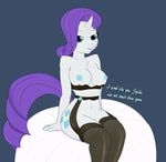  anthro anthrofied booponies breasts clothing equine female friendship_is_magic legwear lingerie mammal my_little_pony rarity_(mlp) solo stockings text 
