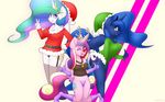  2014 anthro christmas clothed clothing equine female friendship_is_magic group holidays horn mammal my_little_pony princess_cadance_(mlp) princess_celestia_(mlp) princess_luna_(mlp) skimpy thebatfang winged_unicorn wings 