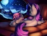  cub cute duo equine female feral friendship_is_magic grennadder horn mammal my_little_pony night rarity_(mlp) sibling sisters sleeping snow sweetie_belle_(mlp) unicorn winter young 