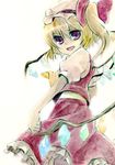  blonde_hair flandre_scarlet kamoi_hayato one_side_up red_eyes short_hair solo touhou traditional_media wings 