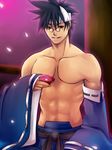  aya_(pixiv73672) glasses guilty_gear male_focus mito_anji shirtless solo 